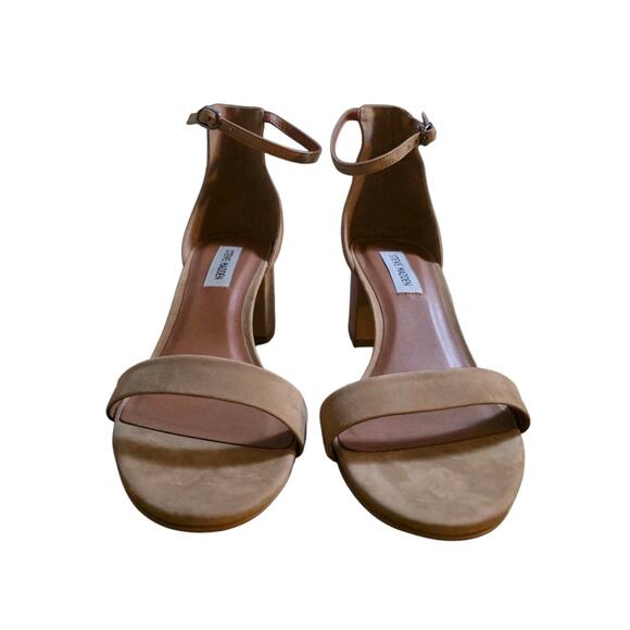 Steve Madden Women's Sz 9M Irene Tan Ankle Strap Chunky Heels - Picture 3 of 7